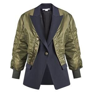 Veronica Beard Olive and Navy Blazer